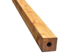 POTEAU PLATINE RABOTÉ PIN CLASSE 4 LAMELLE COLLE 90X90MM - LG 1,00M MARRON